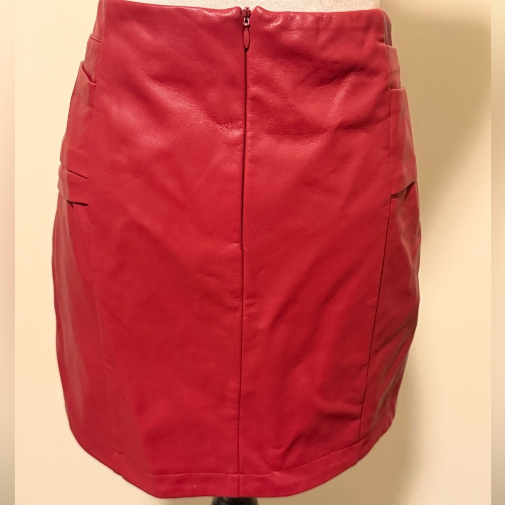 VICI Red Leather Skirt Size M - Picture 2 of 3